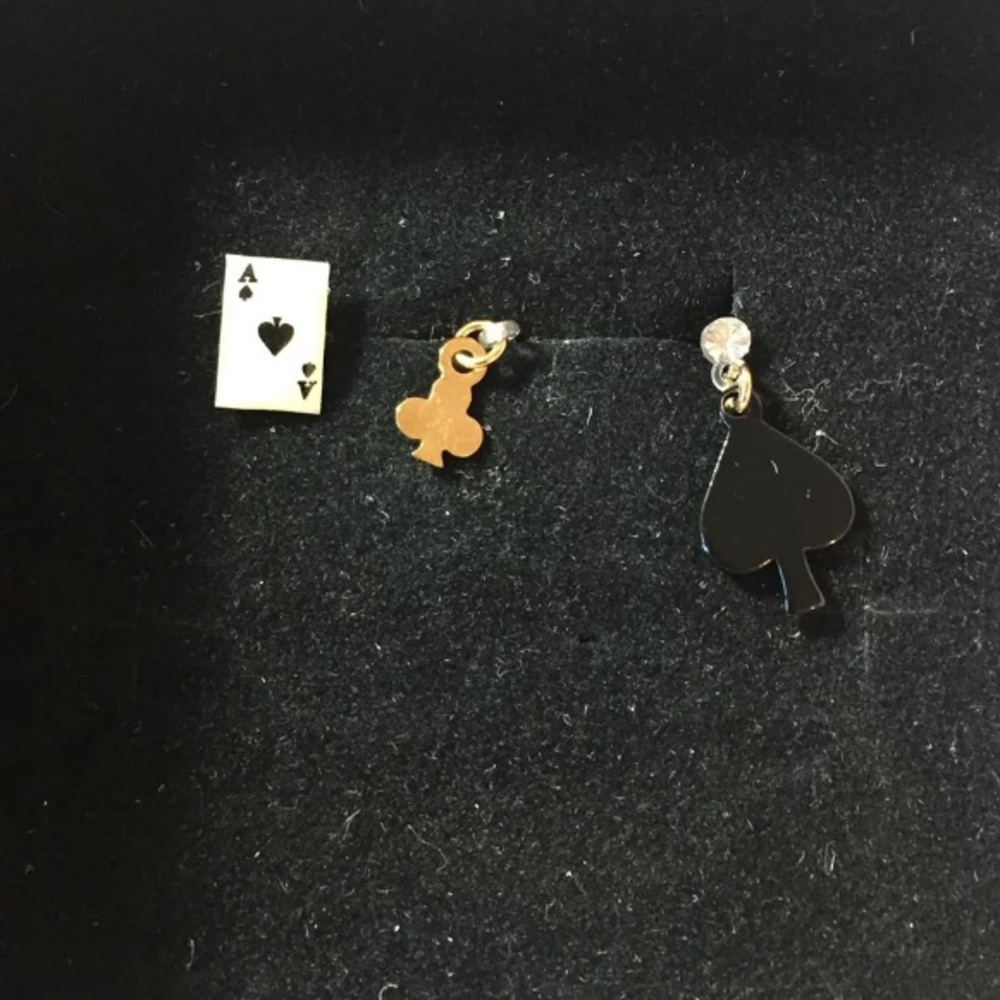 Petite dainty poker clover earrings set